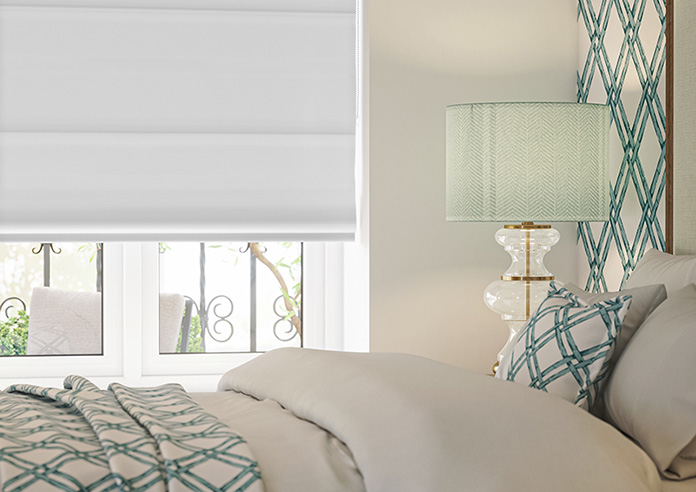 Ascot, Bright White - Motorised Roman Blind - Image 5